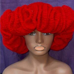 Vibrant Red Crochet Hair Accessory